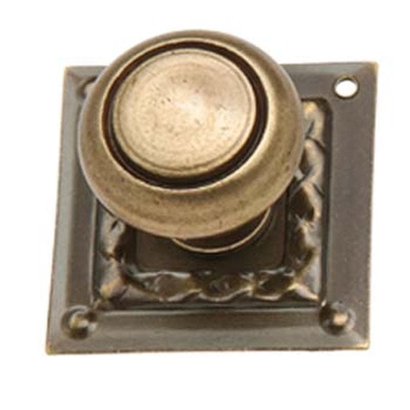 Pomolo con placca quadrata in Ottone - Immagine 1