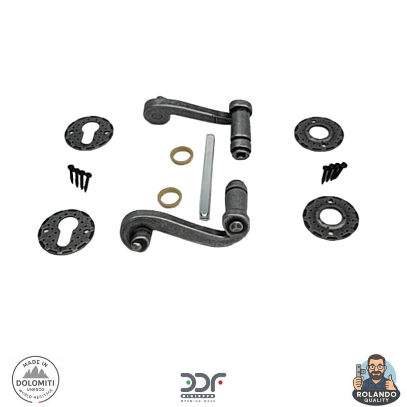 Maniglia con rosetta e bocchetta in Ferro - Thumbnail 5