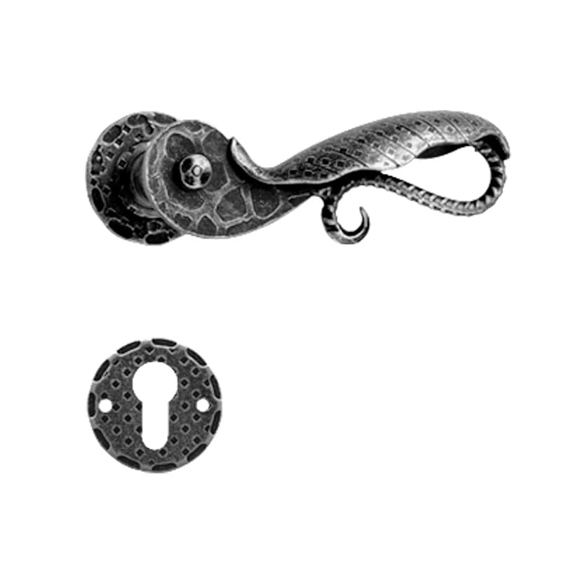 Maniglia con rosetta e bocchetta in Ferro - Immagine 1