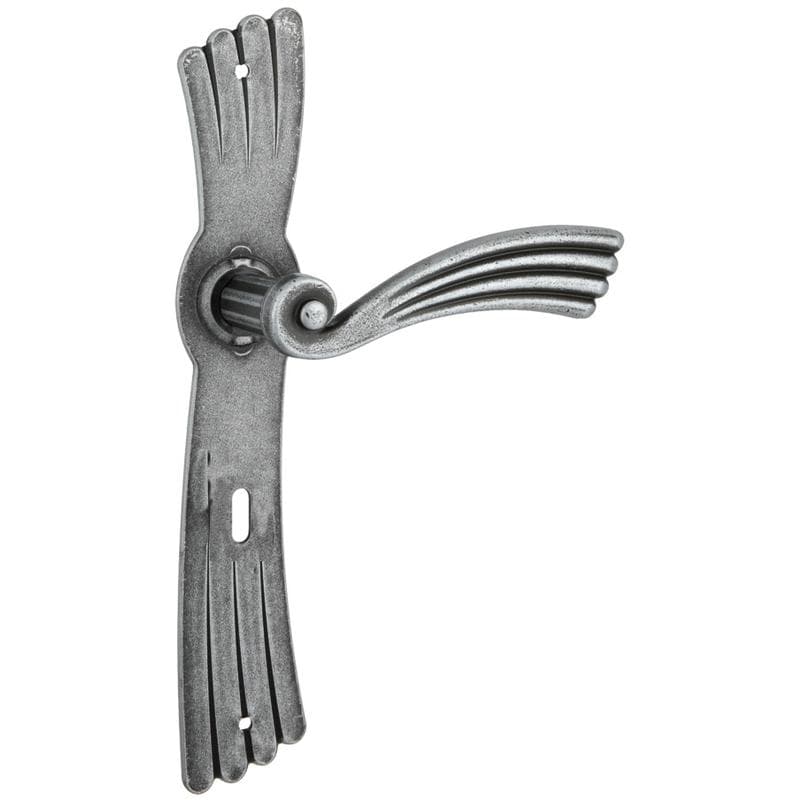 Maniglia con placca curva in Ferro - Immagine 1