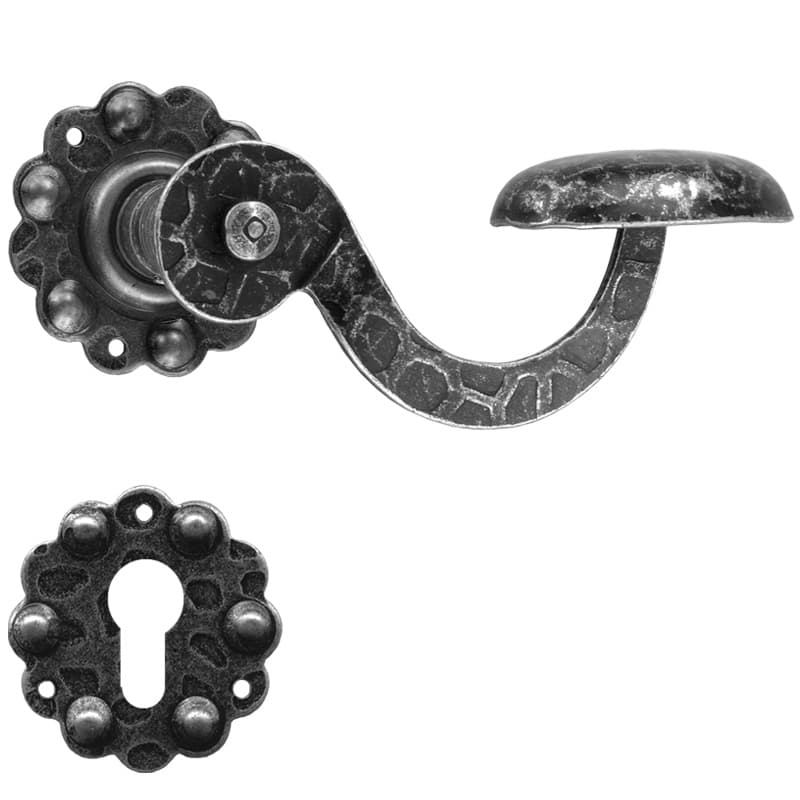 Maniglia con rosetta e bocchetta in Ferro - Immagine 1